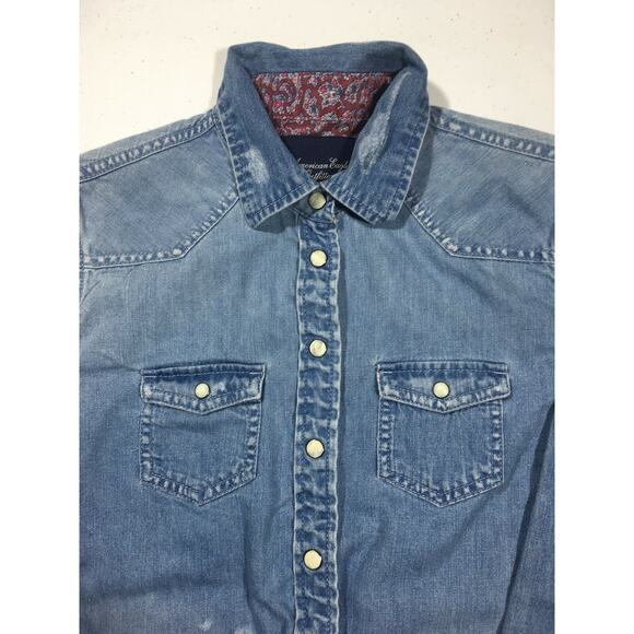 American Eagle Women Denim Button Up Shirt Size XS - Picture 5 of 7